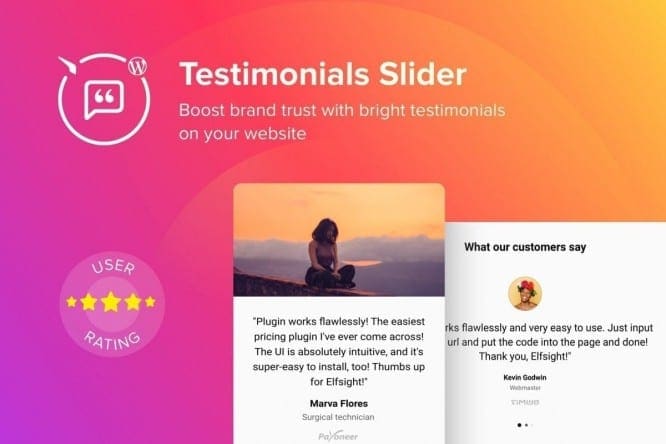 Elfsight Testimonials Slider