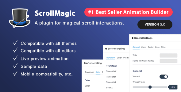 Scroll Magic Wordpress – Scrolling Animation Builder Plugin