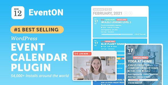 EventOn WordPress Event Calendar Plugin [Pre-Activado]