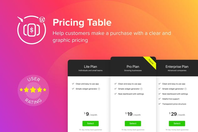 WordPress Pricing Table Plugin